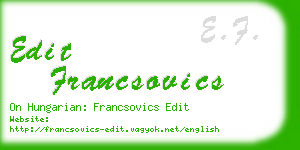 edit francsovics business card